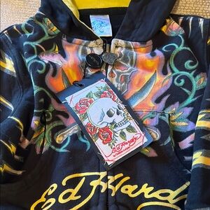 Ed Hardy Kids Graphic Hoodie - Black and Yellow